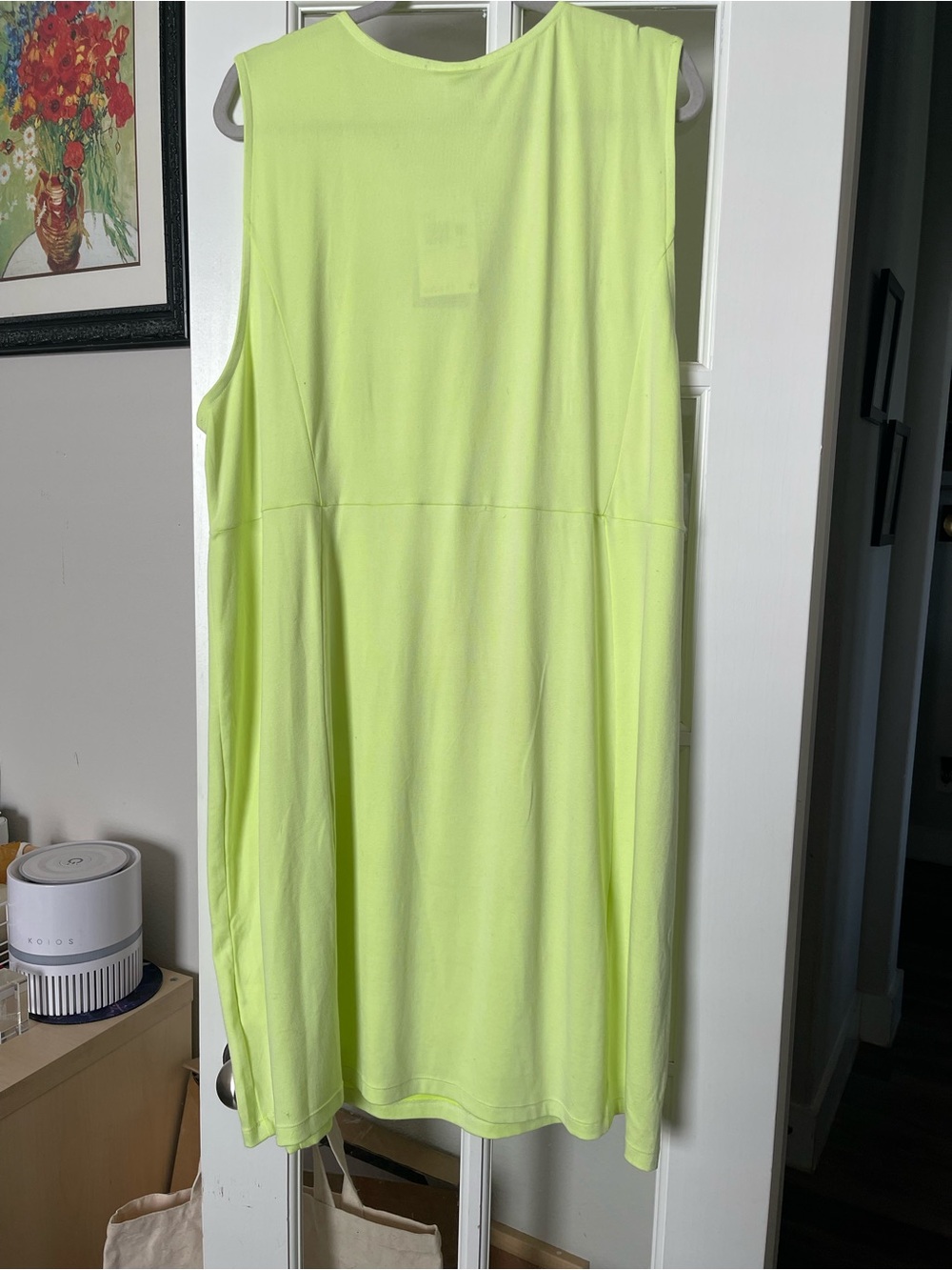 Nike Women’s Neon Lime Sleeveless Midi Dress - Picture 2 of 4